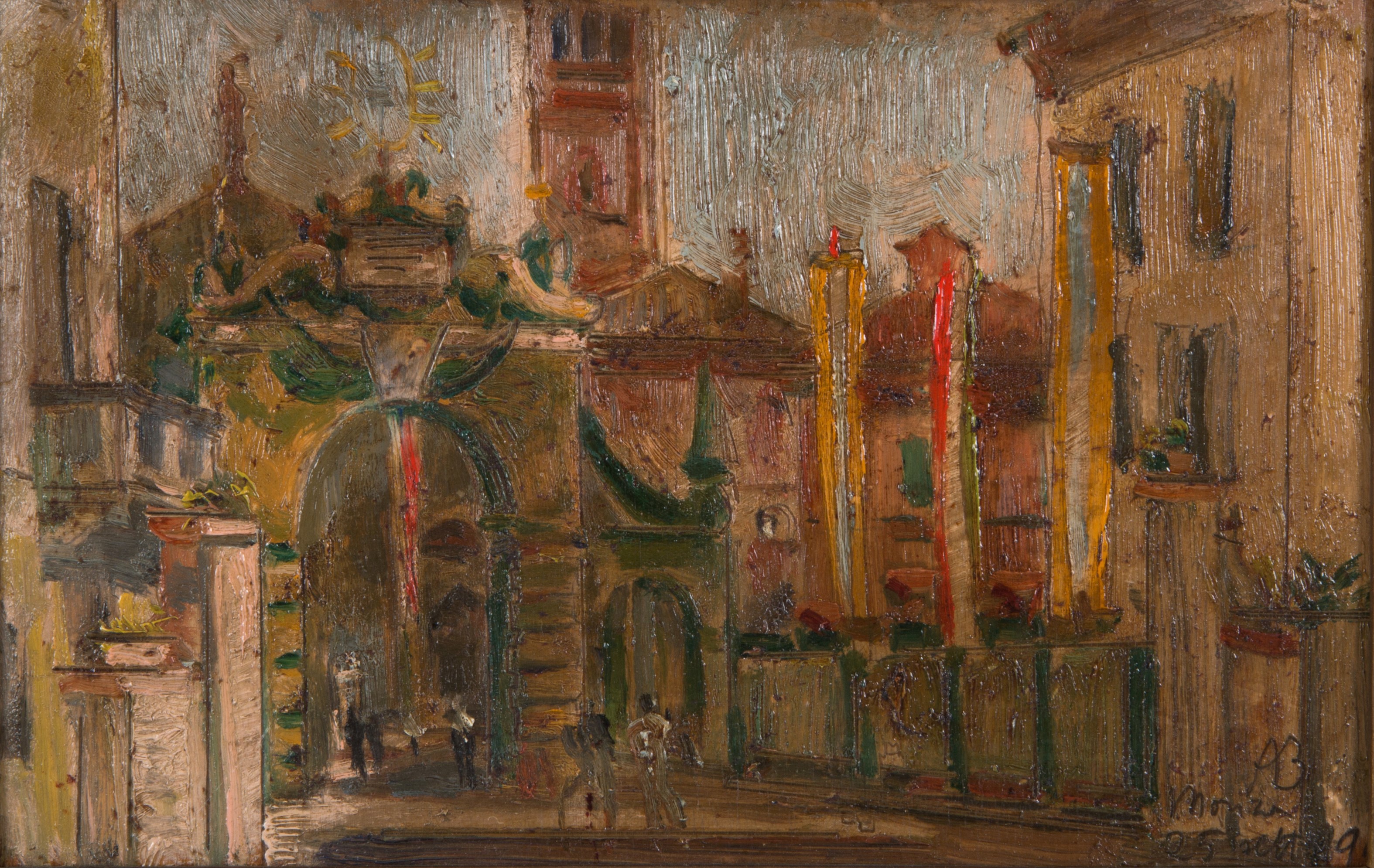 Anselmo Bucci - Dipinto "scorcio di Monza"