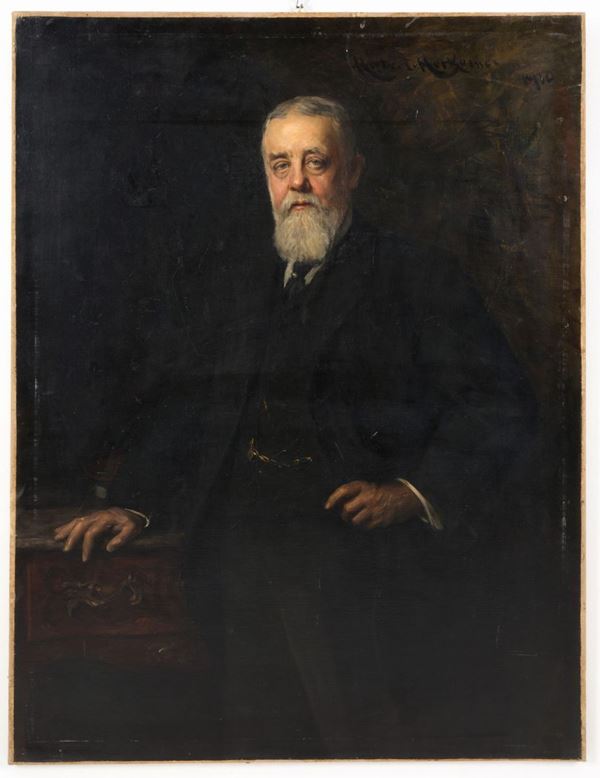 HUBERT VON HERKOMER - Painting "PORTRAIT OF A NOBLEMAN"