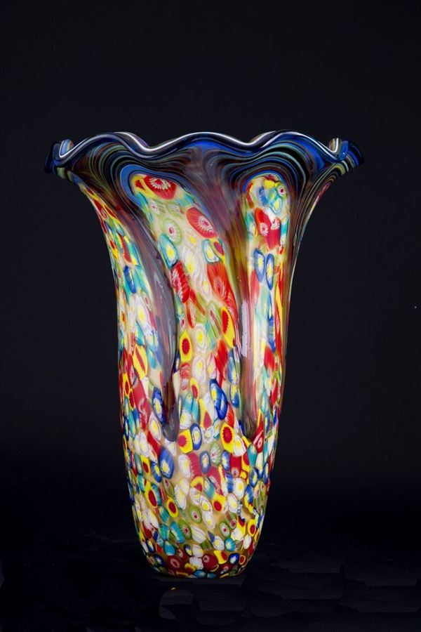 Colored glass vase