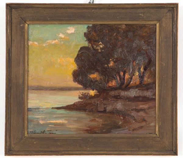 JENO KARPATHY - Painting "LAKE GLIMPSE"