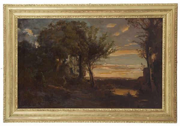 Painting "AVERNO LAKE WITH FIGURES"