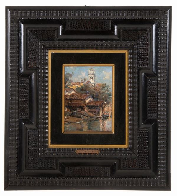 ANTONIO REYNA MANESCAU - Painting 'SQUERO OF SAN TROVASO'
