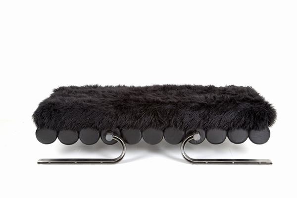 MARZIO CECCHI - Daybed with black synthetic fur
