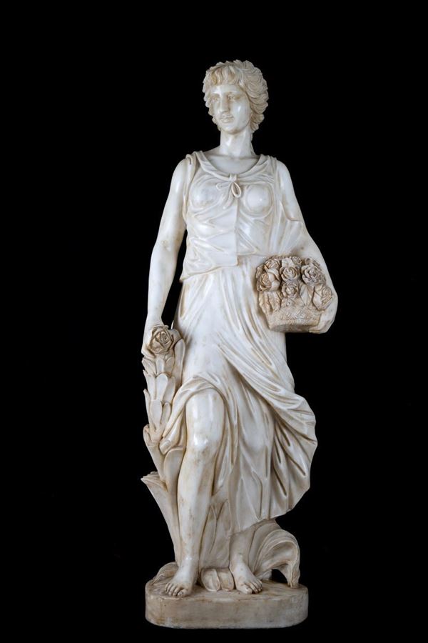 Large sculpture "WOMAN WITH BASKET OF FLOWERS"