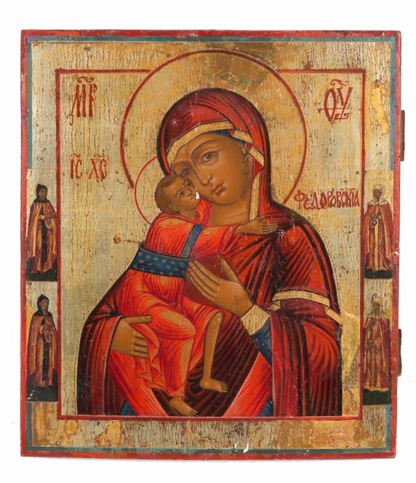 Icona "MADONNA CON BAMBINO E QUATTRO SANTI"
