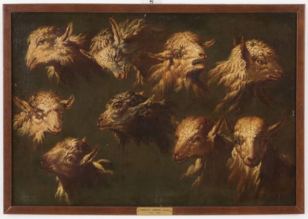 FRANCESCO LONDONIO - Painting "STUDY OF SHEEP"