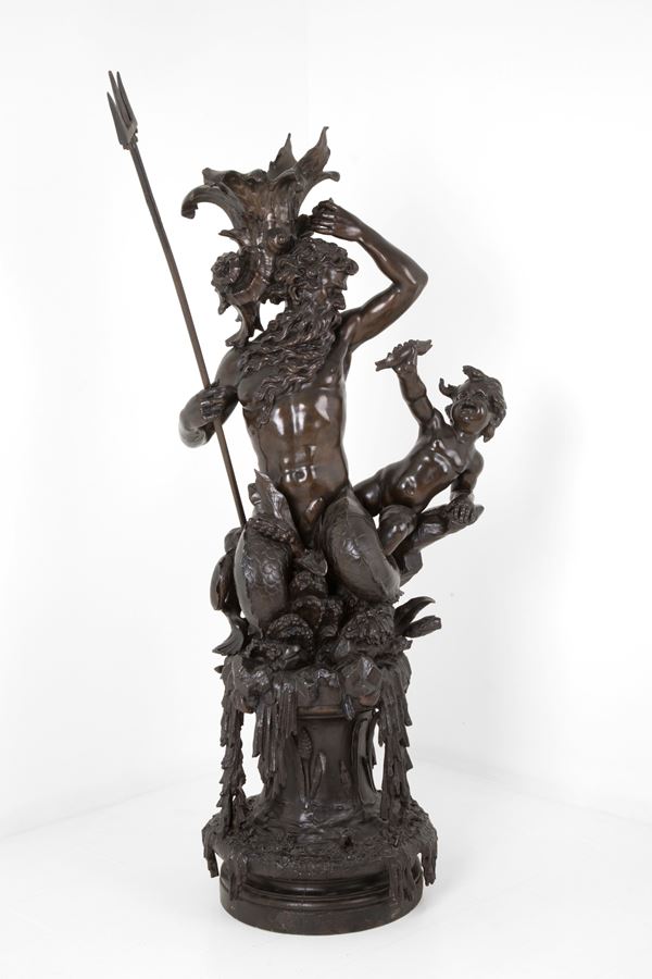 Sculpture "NEPTUNE WITH CHILD"