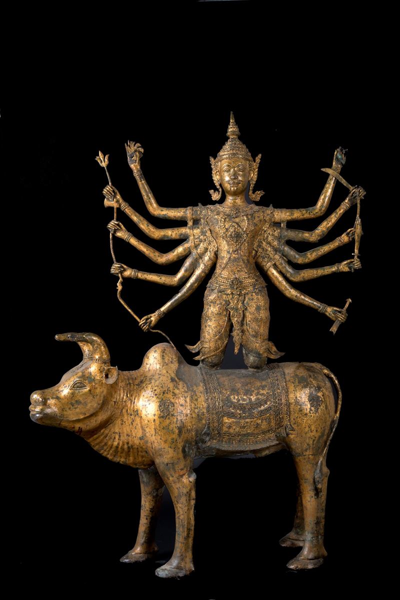 Scultura "SHIVA SUL TORO NANDI"