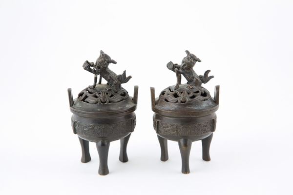 Pair of antique censers