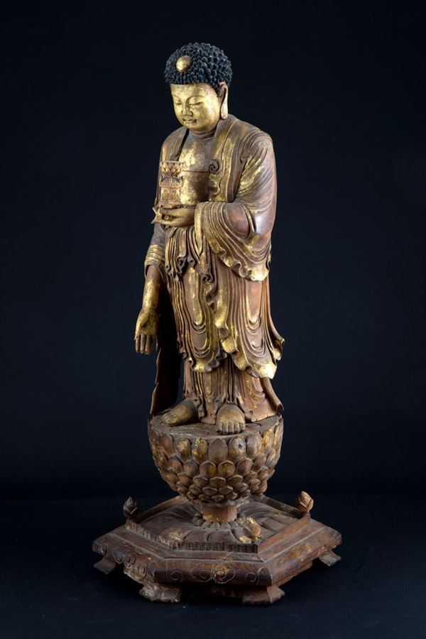 Sculpture "BUDDHA STANDING ON A LOTUS FLOWER"