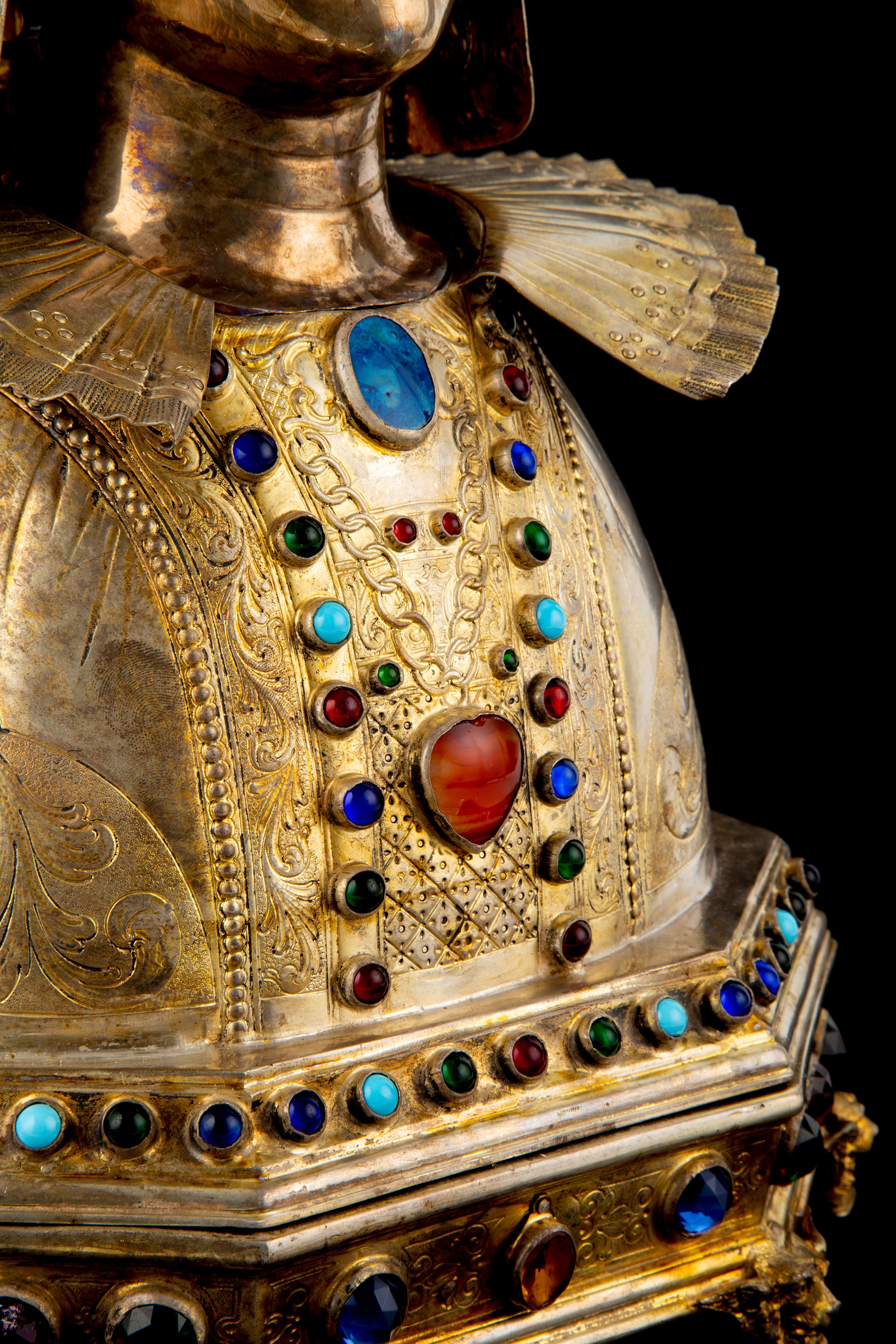 Scultura portareliquie in argento