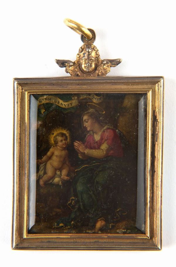 Miniature "VIRGIN WITH CHILD"