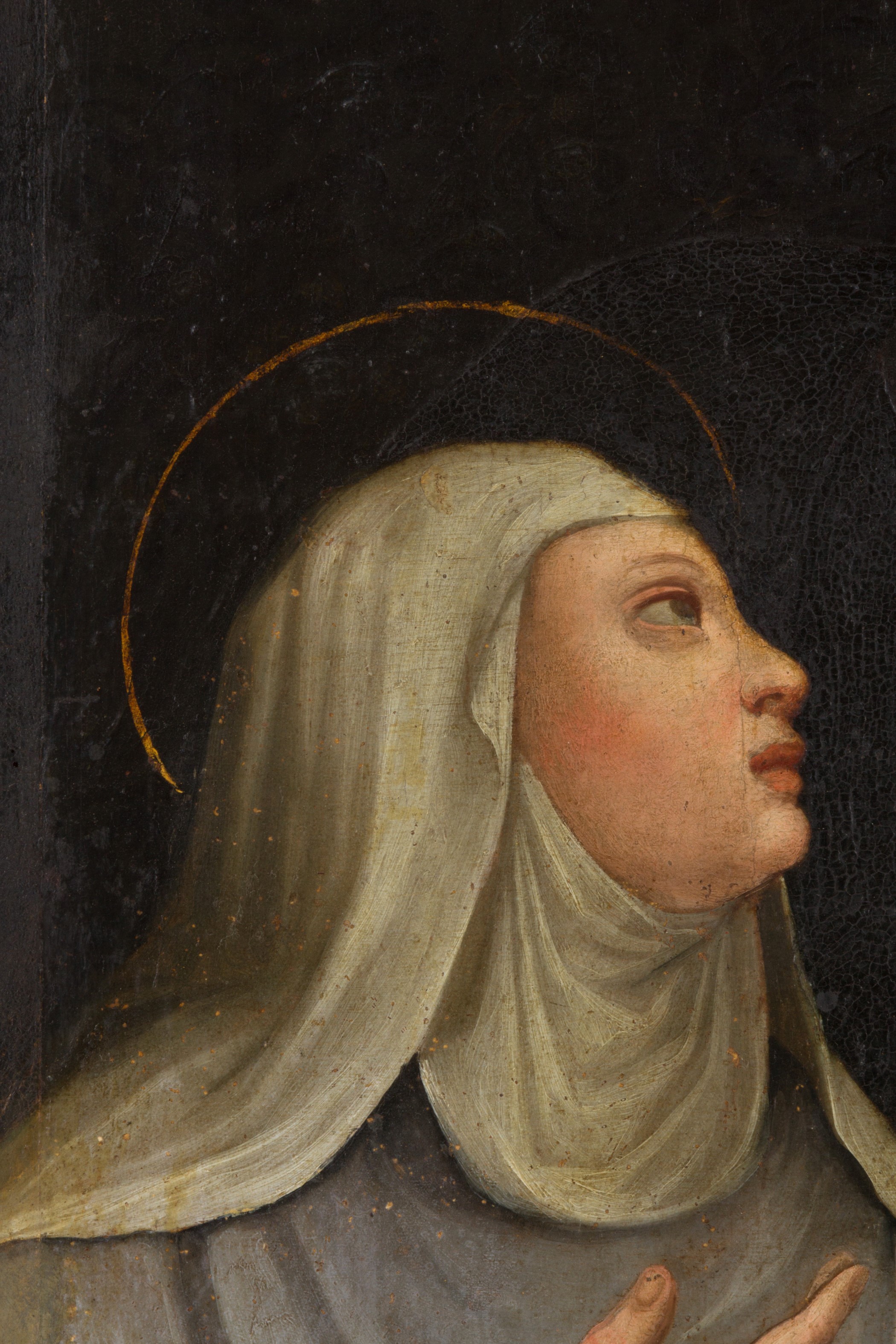 Dipinto "madonna con Bambino e Santa"