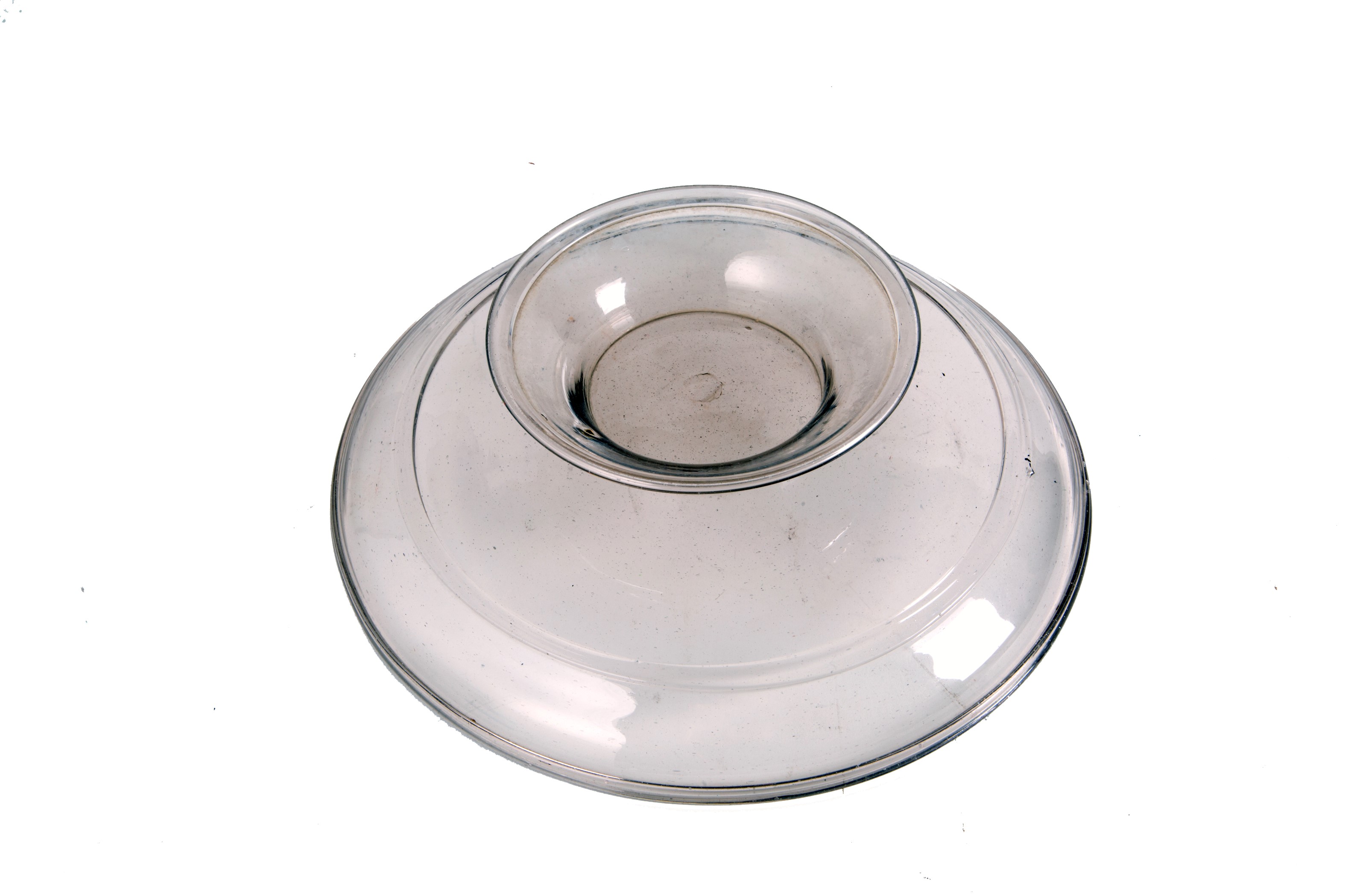 Alzata in vetro soffiato