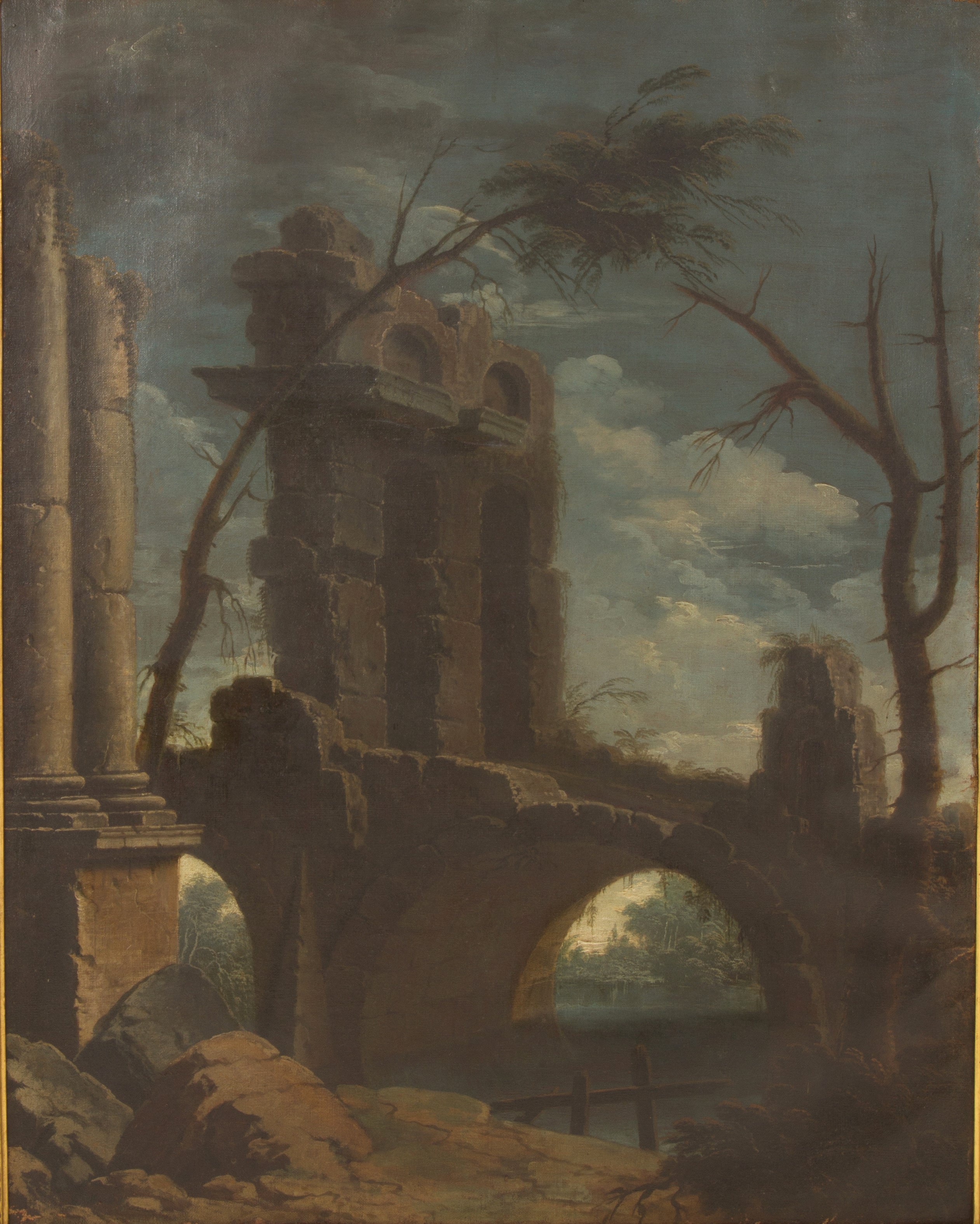 Dipinto "paesaggio Fluviale con Architettura"