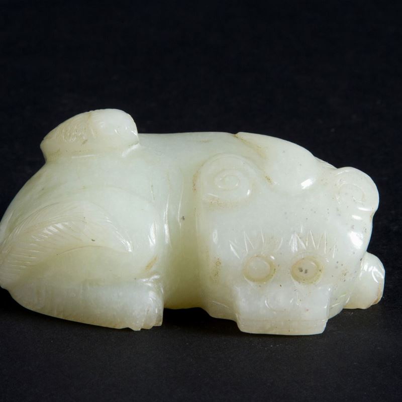 Scultura in giada "CANE DI FO"