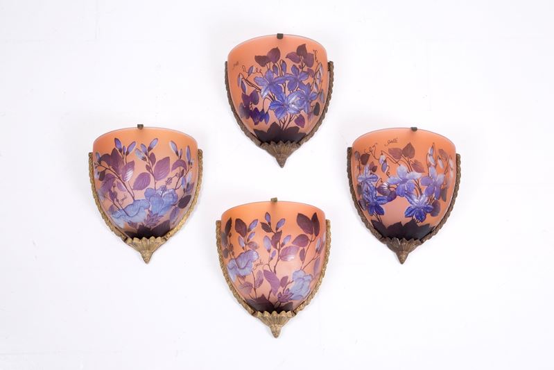 Quattro applique firmate GALLE'