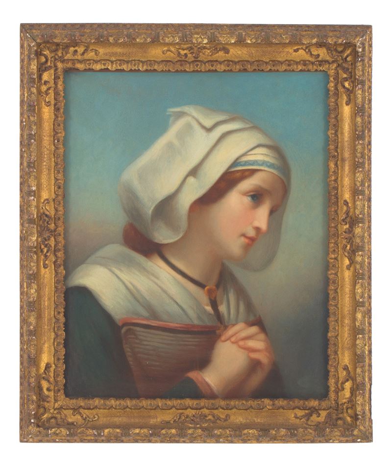 Pastello "donna in Preghiera"