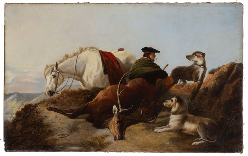 Louis Etienne Timmermans - Dipinto ''caccia al Cervo''