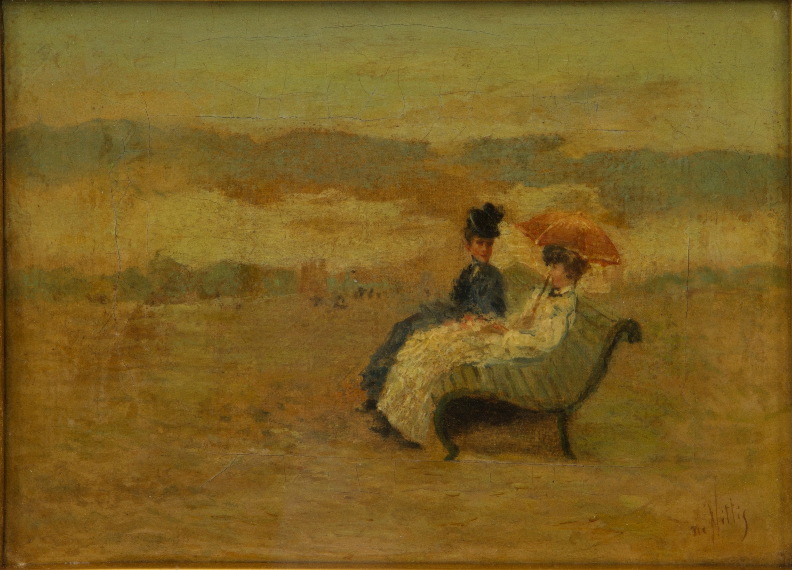 Dipinto "dame sulla Panchina"