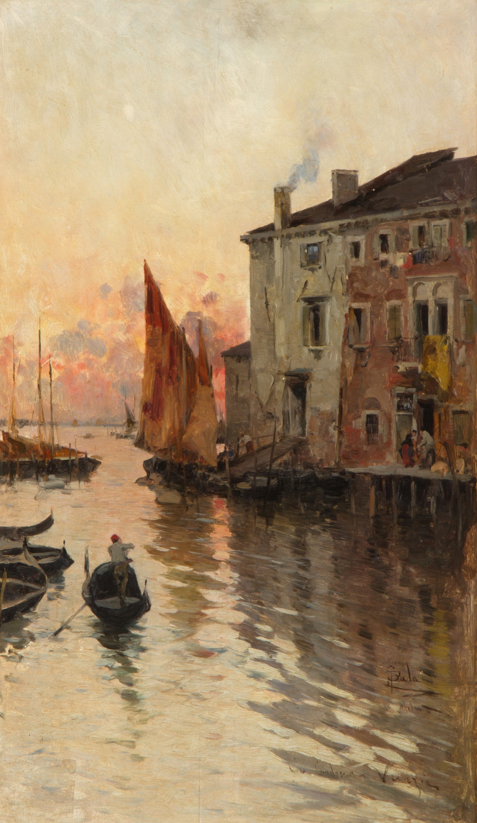Paolo Sala - Dipinto 'canale della Giudecca a Venezia'