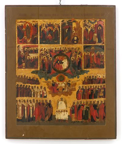 Icona "concilio di San Michele Arcangelo e Scene Bibliche"