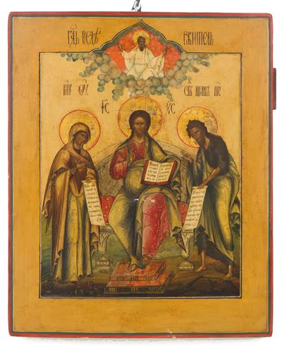 Icona "gesu', la Vergine e San Giovanni Battista"