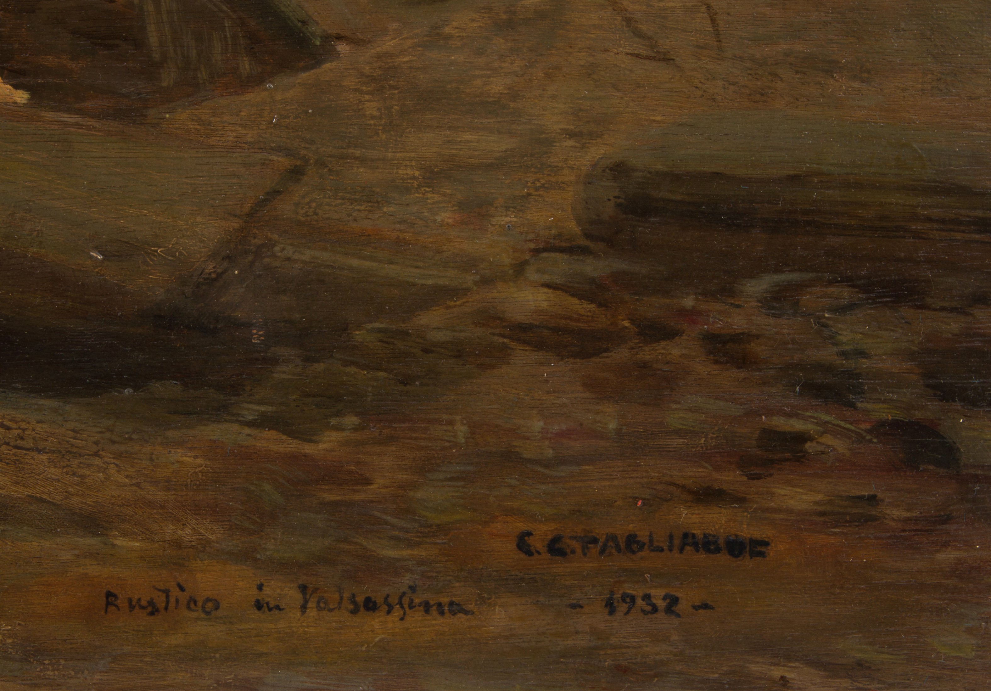 Carlo Costantino Tagliabue - Dipinto "rustico in Valsassina"