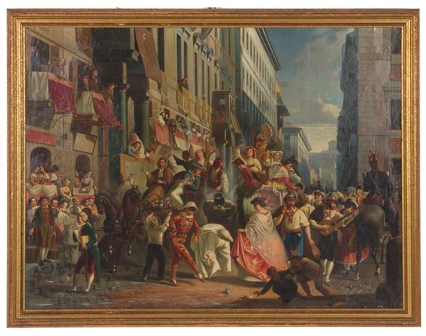 CAREL MAX GERLACHUS ANTOON QUAEDVLIEG - Painting "MASKED BALL"