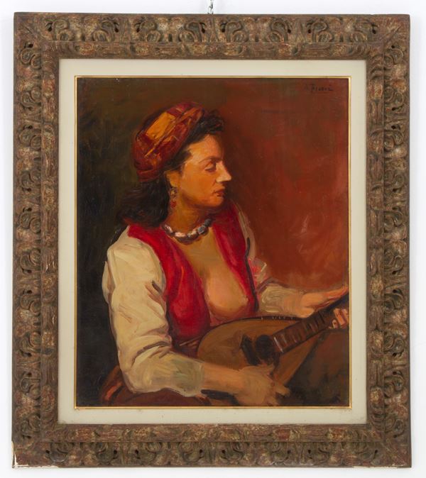 ACHILLE FUNI - Painting "PLAYER"