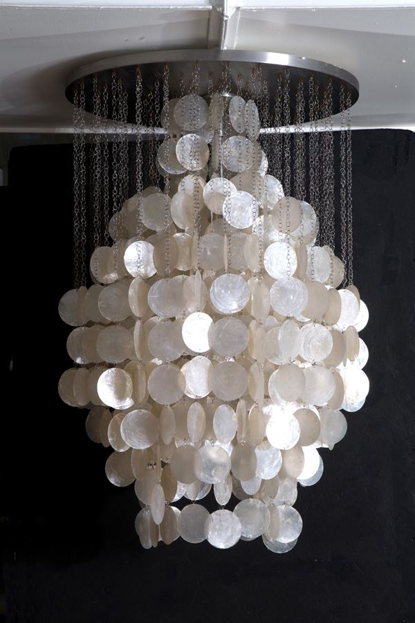 VERNER PANTON - Mother of pearl chandelier