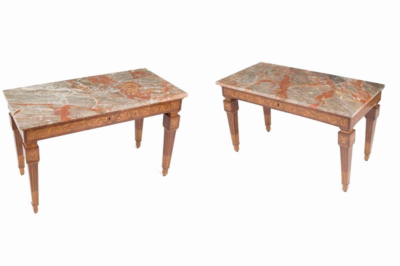 Coppia di consolle Luigi XVI