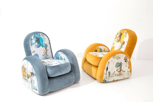 GEORGES SOWDEN - Two Savoy armchairs for BEDDING BREVETTI