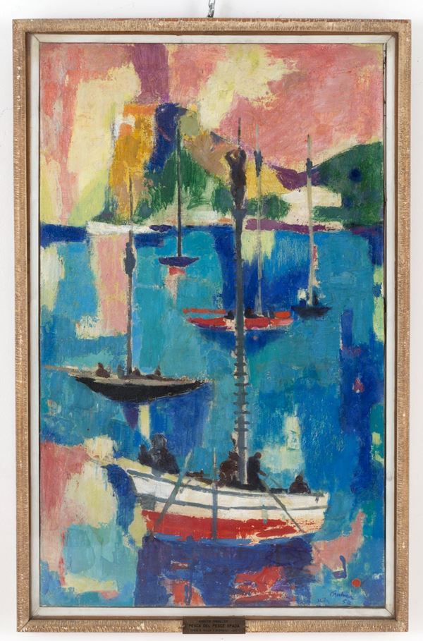 ENRICO PAOLUCCI - Painting ''FISHING FOR SWORDFISH''