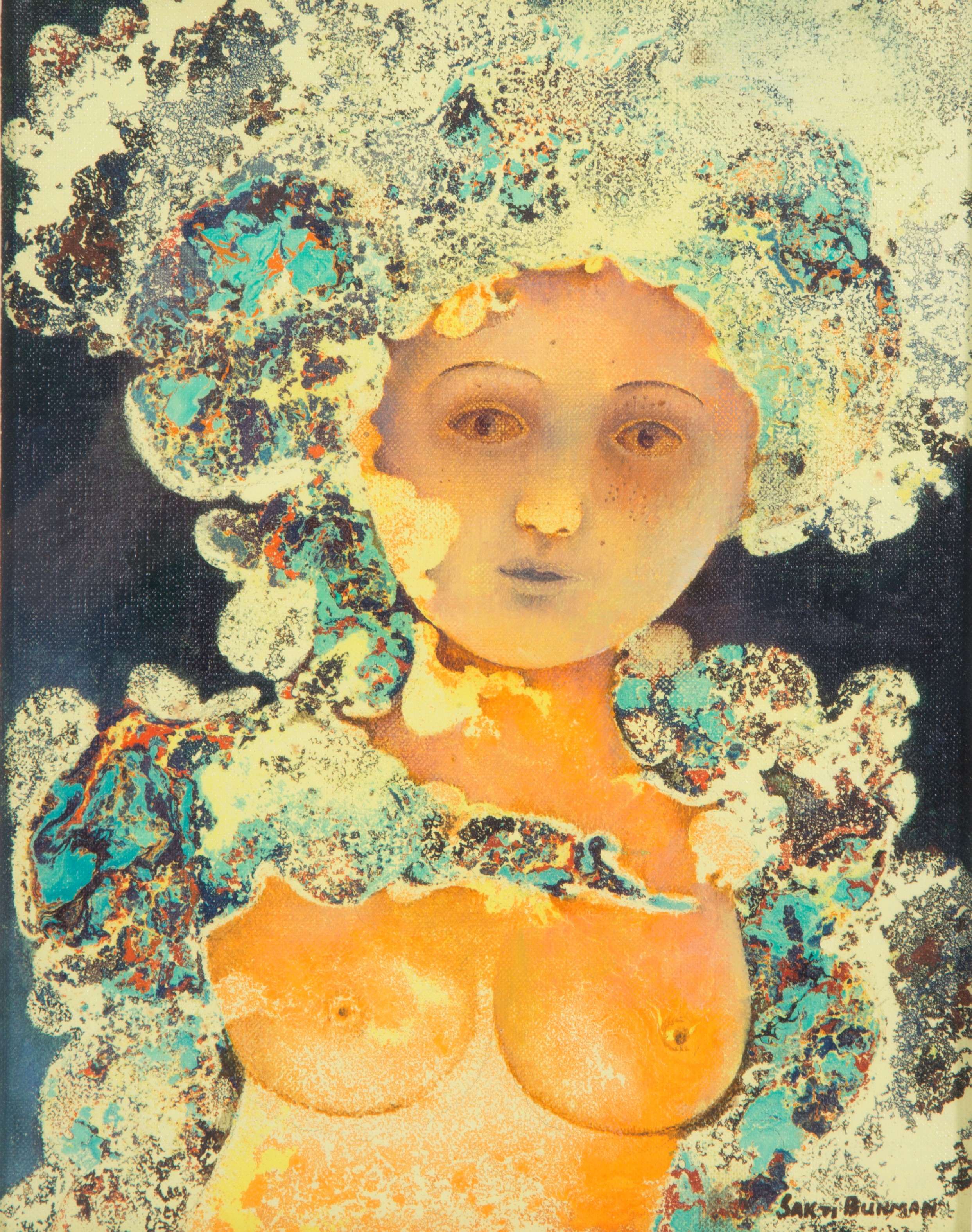 Sakti Burman - Dipinto "nudo di Donna"