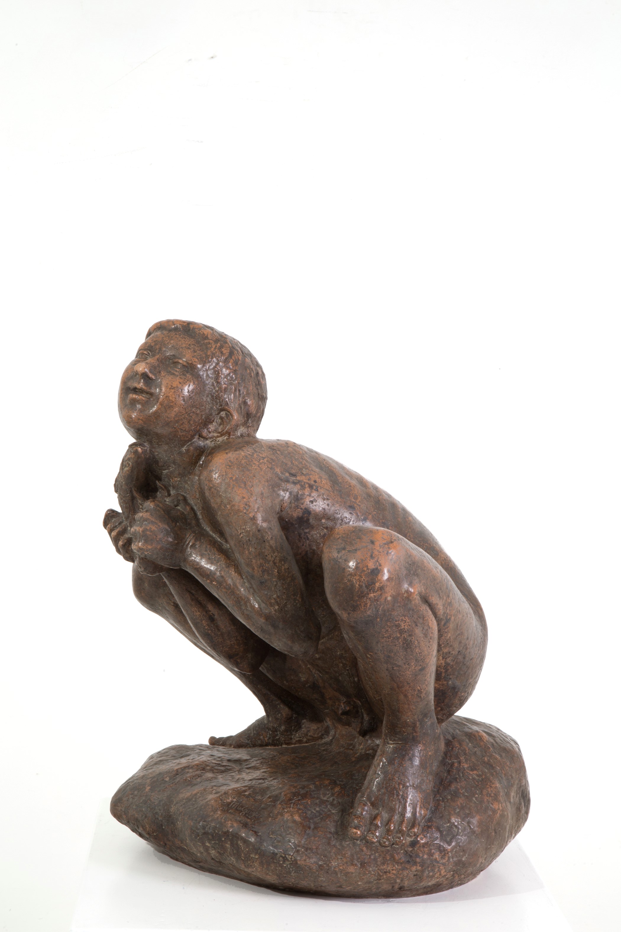 Luciano Minguzzi - Scultura "giovincello con Pesce in Mano"