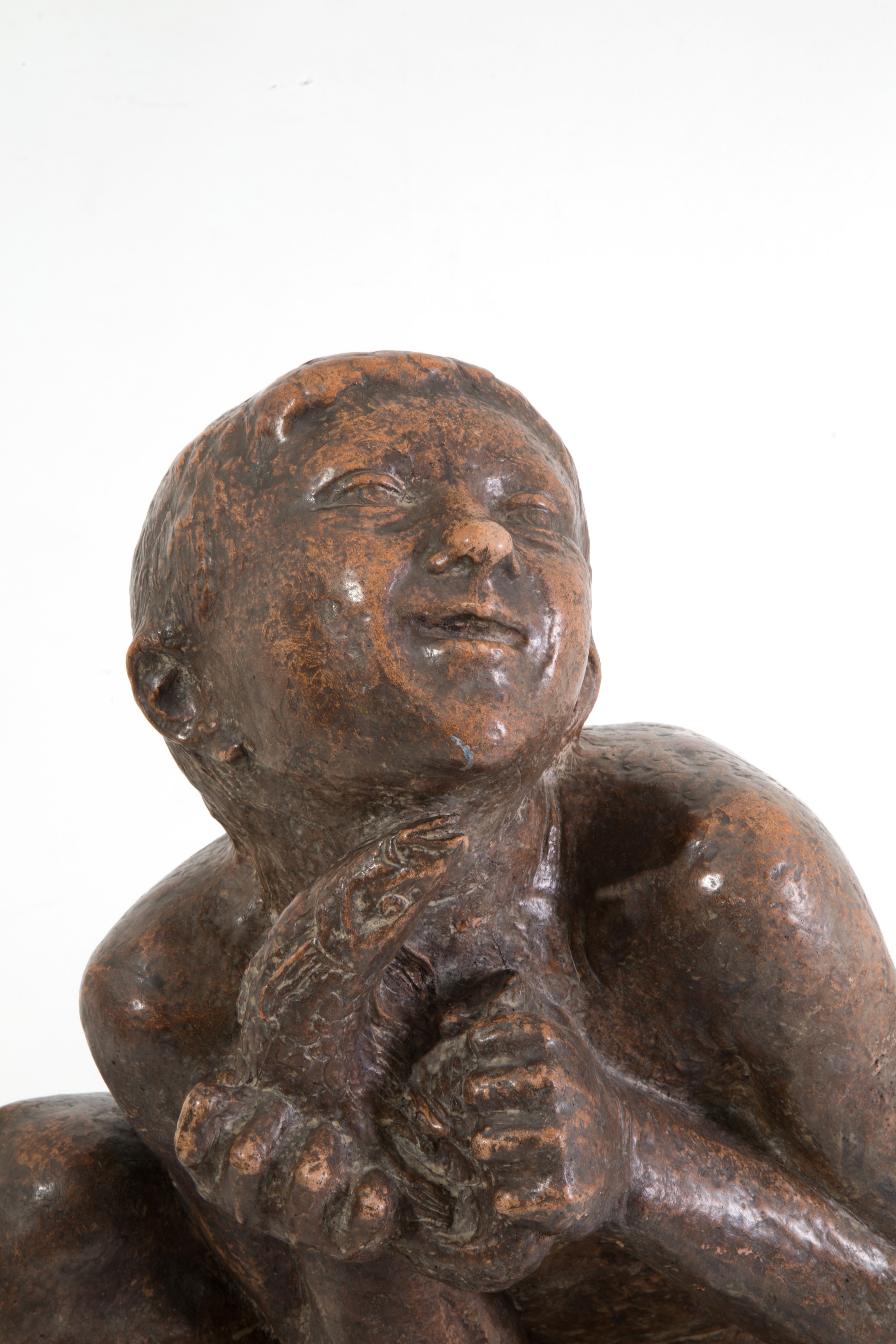 Luciano Minguzzi - Scultura "giovincello con Pesce in Mano"