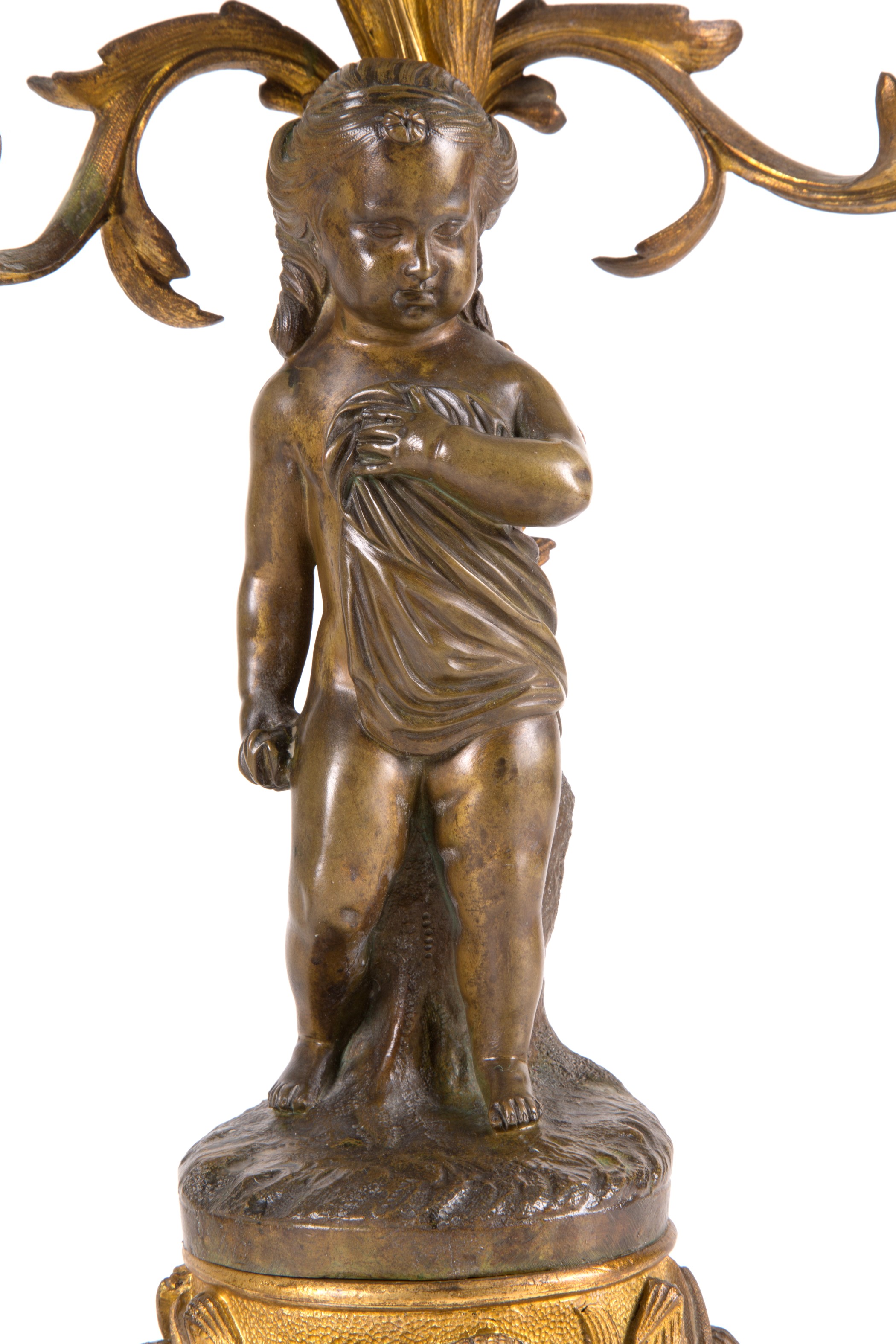 Coppia di candelieri in bronzo