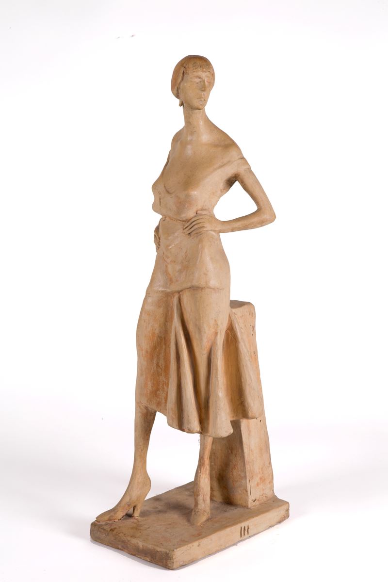 Enrico Mazzolani - Scultura in Terracotta "figura Femminile"