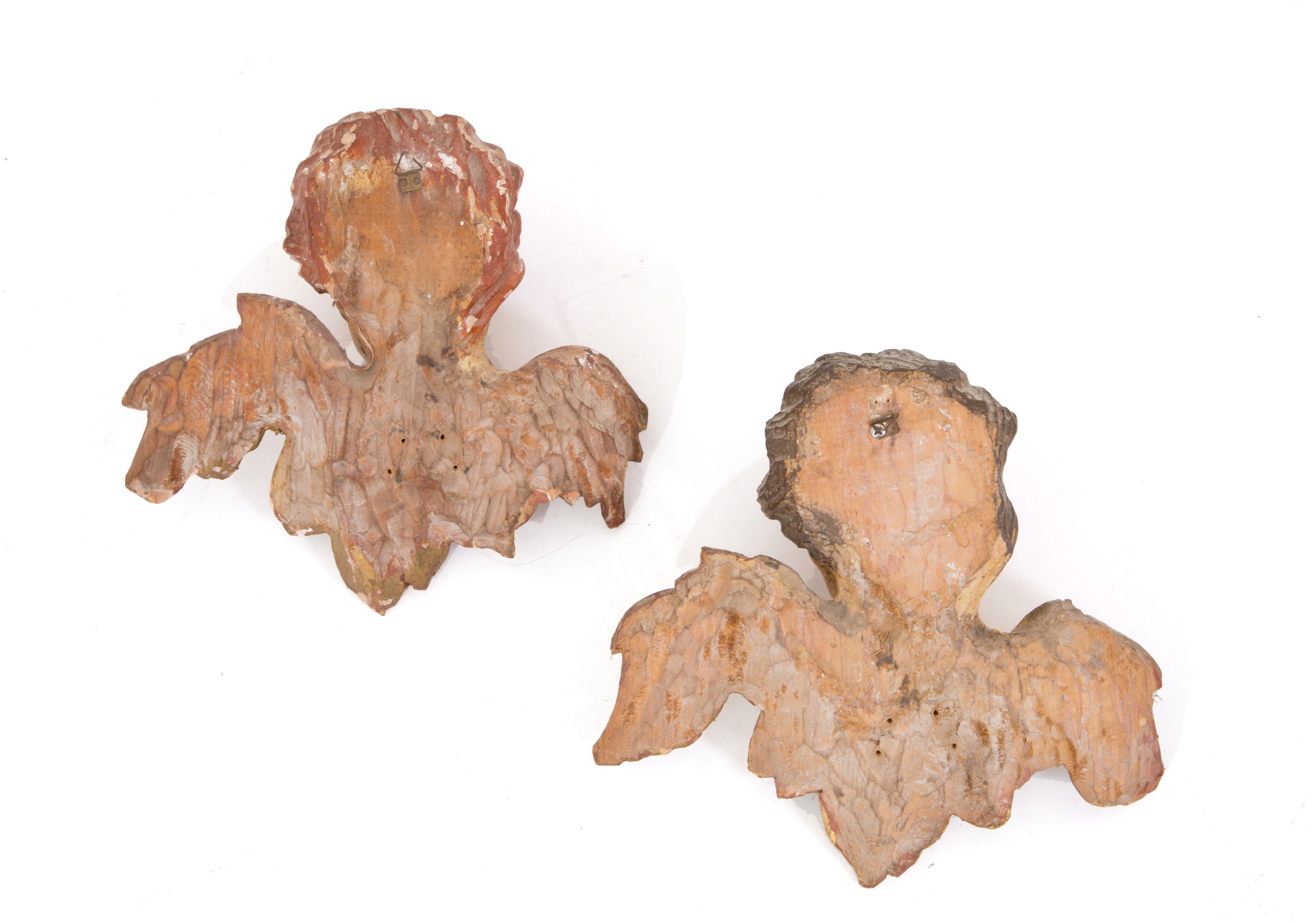 Coppia di sculture "TESTE DI ANGELI"