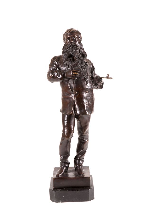 VINCENZO GEMITO - Scultura "PITTORE CON TAVOLOZZA"