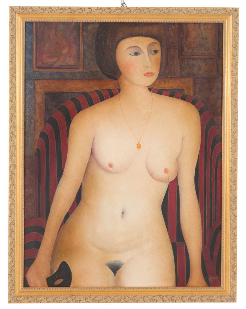 Carlo Dusi - Dipinto "nudo di Donna"