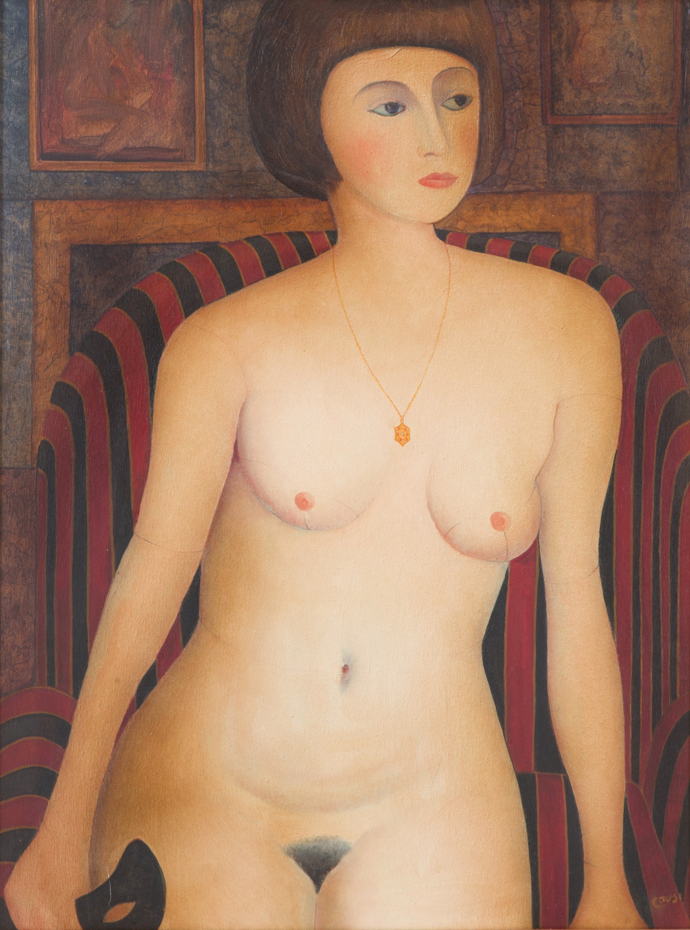 Carlo Dusi - Dipinto "nudo di Donna"