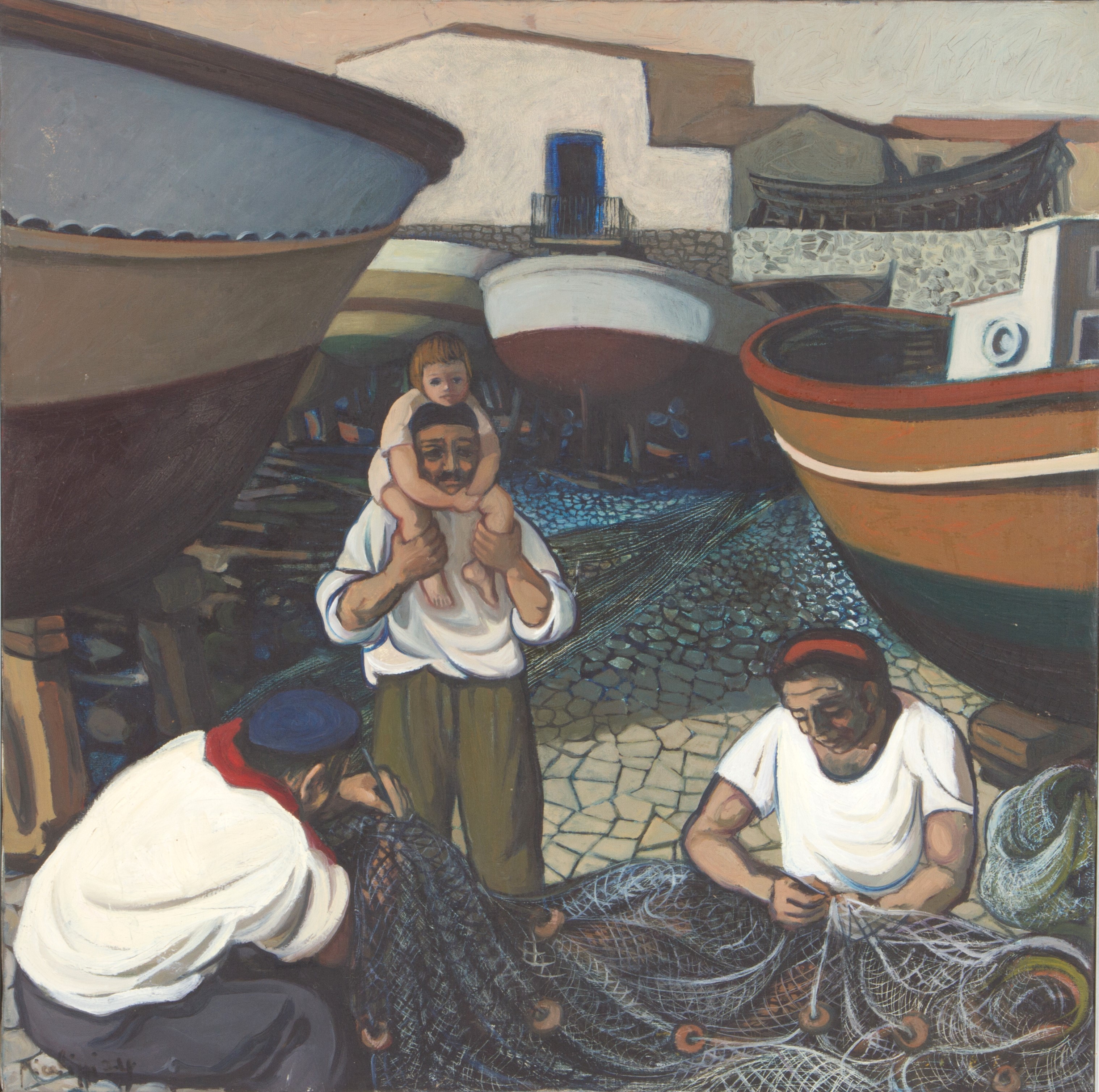 Carmelo Micalizzi - Dipinto "pescatori"