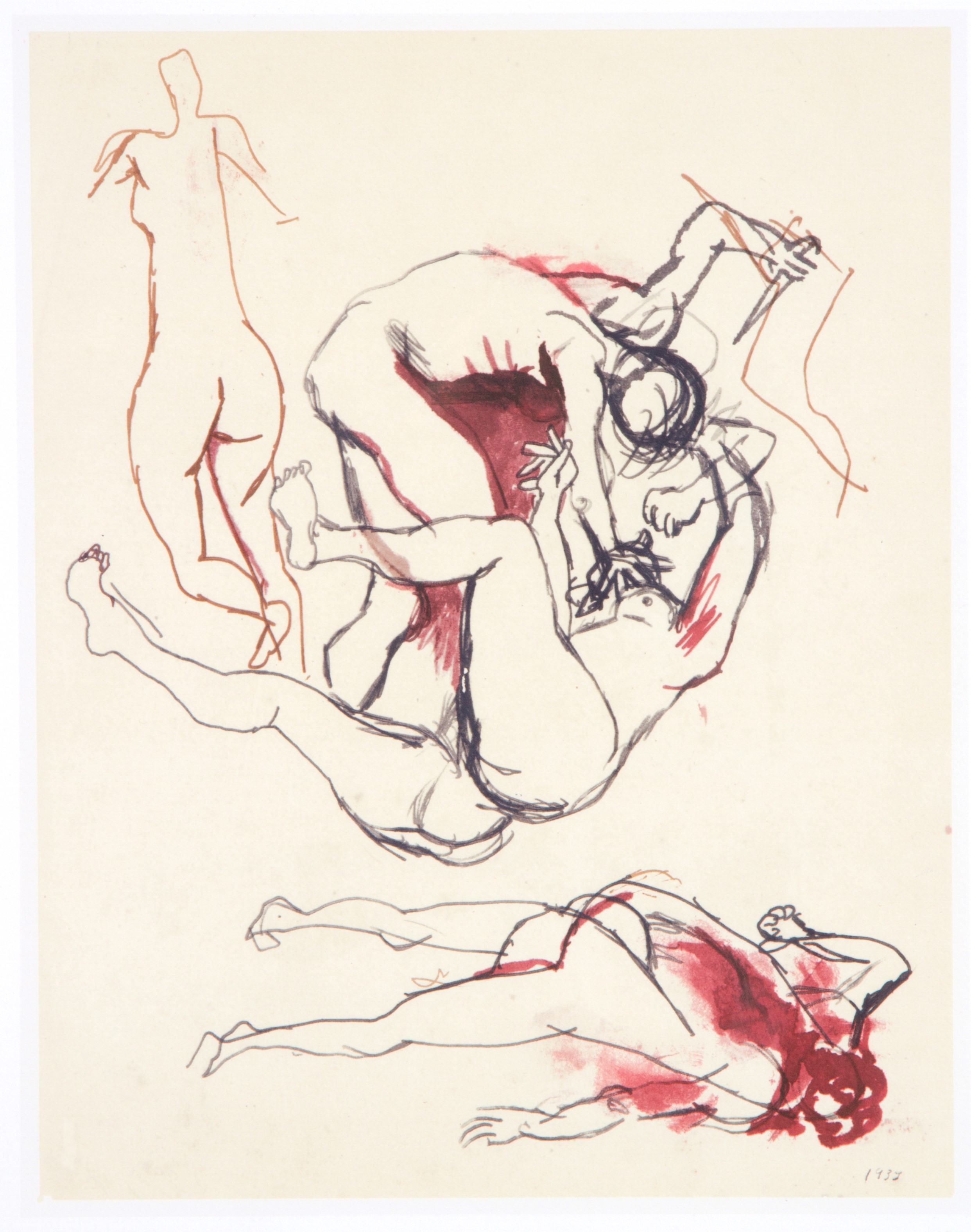 Renato Guttuso - Tecnica Mista "nudi"