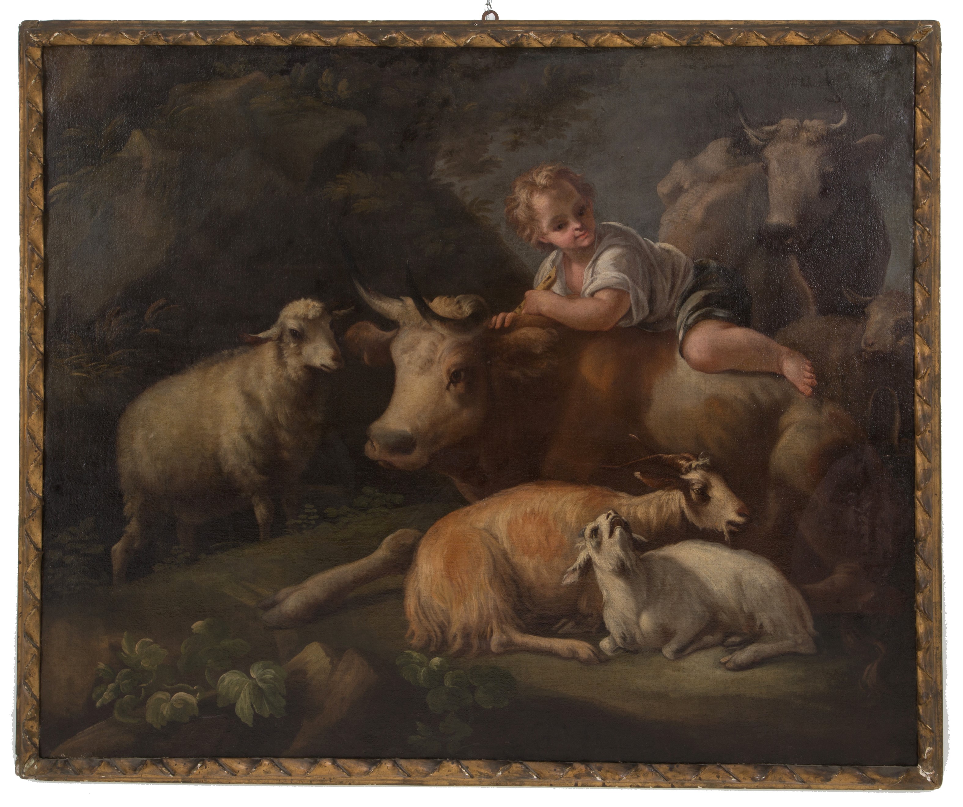 Francesco Londonio - Coppia di Dipinti "bimbi con Greggi e Armenti"