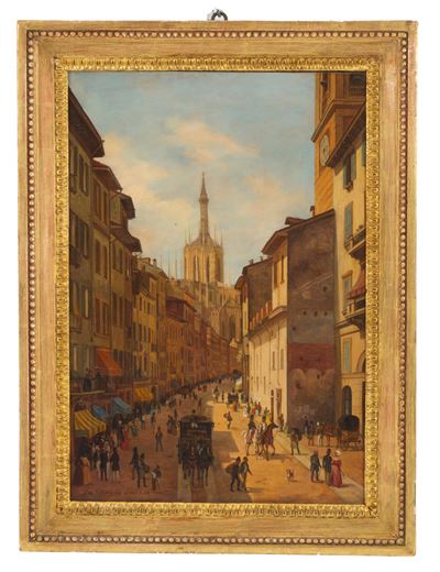 Dipinto "la Corsia dei Servi a Milano"