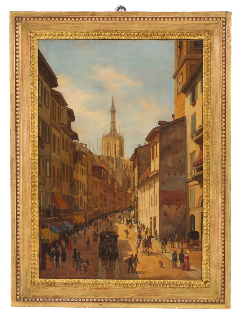 Dipinto "la Corsia dei Servi a Milano"