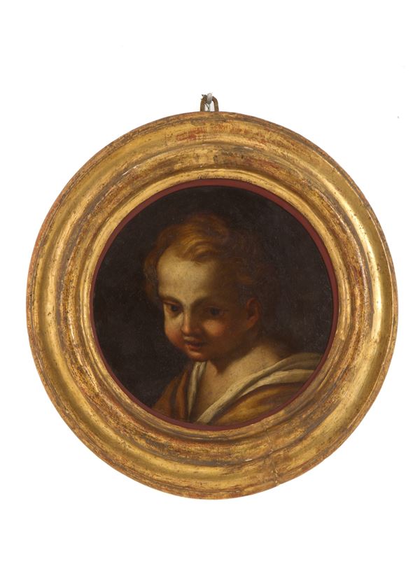 Dipinto tondo "VOLTO DI BAMBINO"