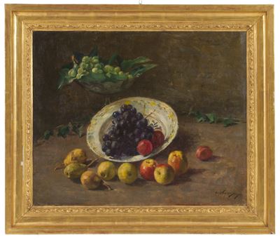 Dipinto "natura Morta con Uva e Mele"